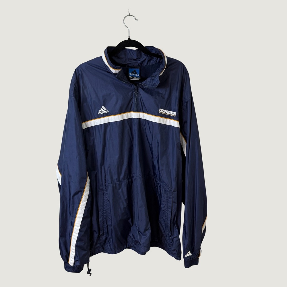 Vintage Adidas NFL San Diego Chargers Windbreaker Navy Blue 2XL Streetwear Y2K